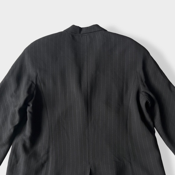 Tamotsu NY Black Pinstripe Blazer Jacket 14W - Picture 9 of 12